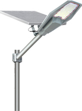 Lampa LED na słupie 4 m z panelem solarnym i zintegrowaną baterią